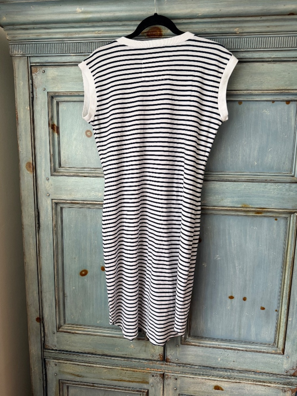 Frank & Eileen Cori Striped Muscle Tee Shirt Dress in Navy French Stripe Size S - Picture 9 of 9